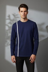 Men's Striped Long Sleeve Minor Fault Tee Shirt