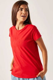 Women's Short Sleeve Round Neck Minor Fault Tee Shirt