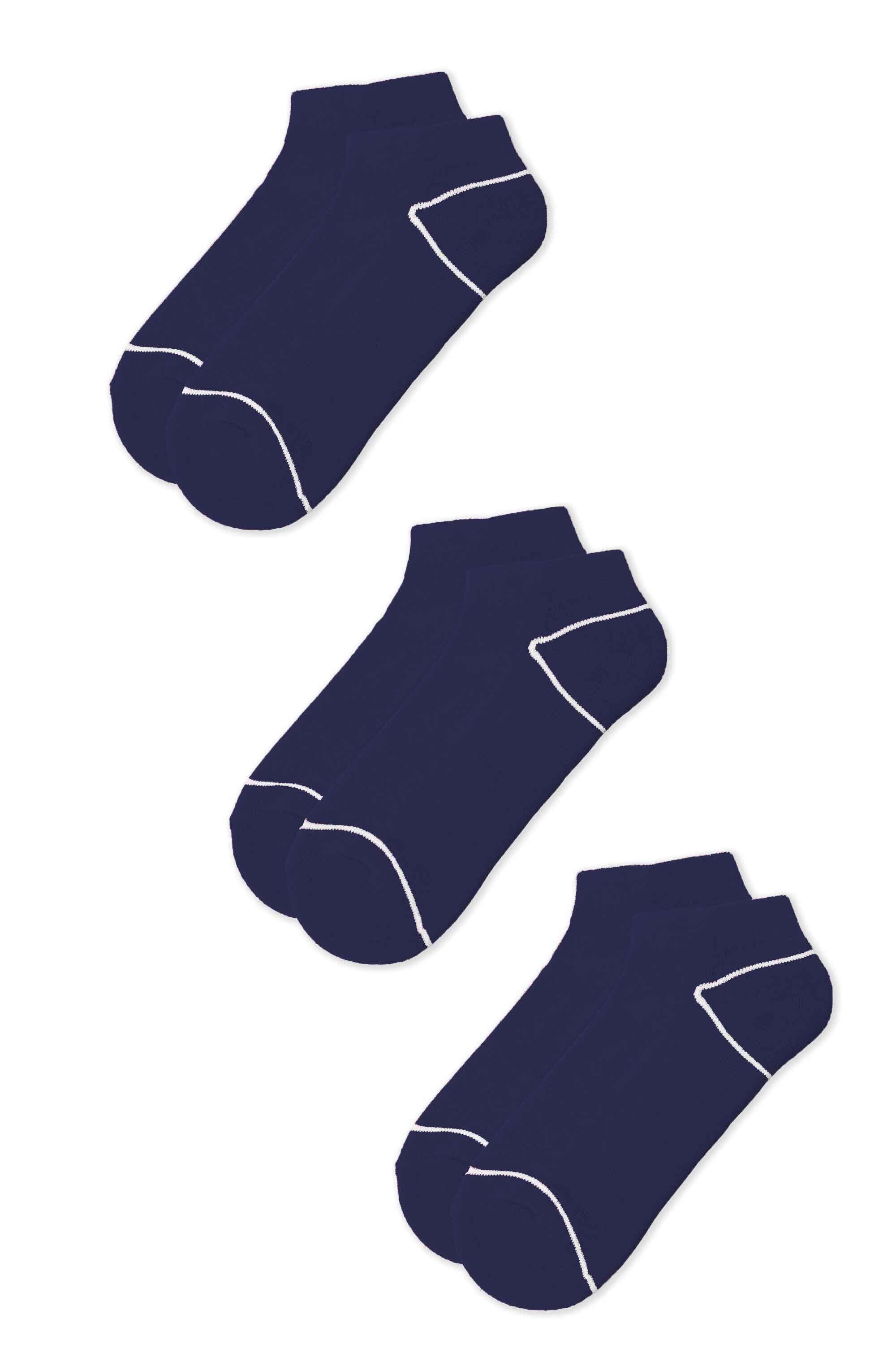 Janina Women's Low Cut Tipped Socks - Pack Of 3 Women socks Paragon Fashion Assorted 35-38 