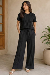 Max 21 Women's Flocked Dots Co-Ord Set