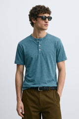USQUARED Men's Textured Henley Tee Shirt