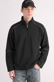Men's Quarter Zipper Fleece Minor Fault Sweat Shirt