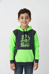 Kid's My Dad Is My Hero Printed Pullover Hoodie