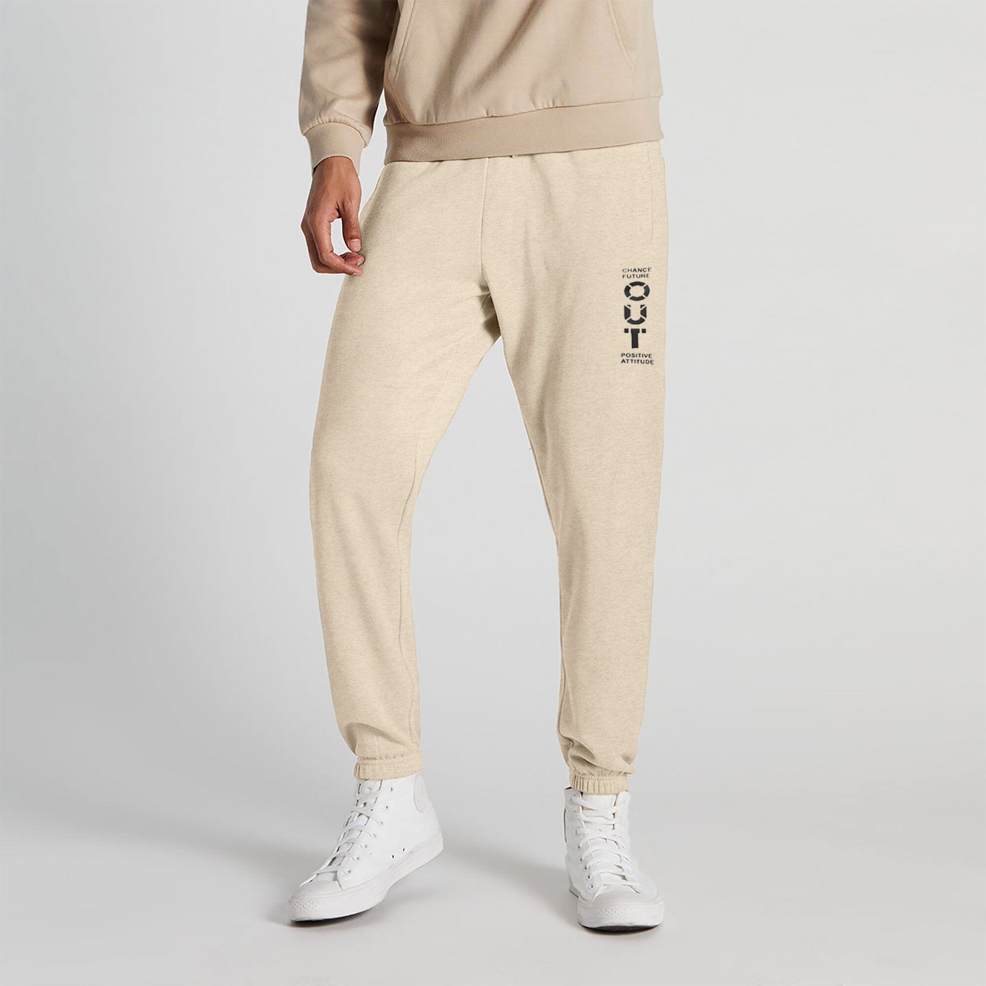 MAX 21 Men's Change Future Printed Fleece Joggers Pants Men's Jogger Pants SZK Oatmeal S 