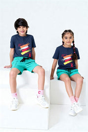 Navy & Aqua Green