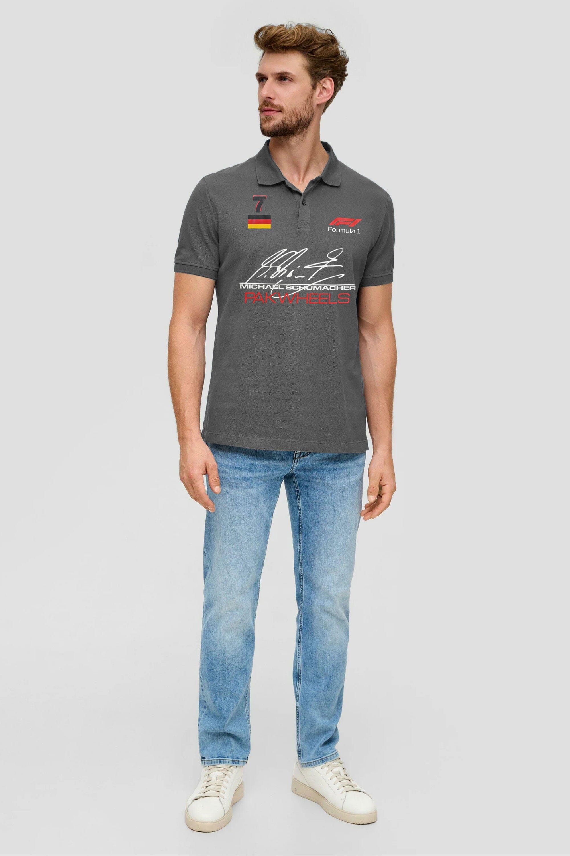 Polo Republica Men's PakWheels Formula 1 Printed Short Sleeve Polo Shirt Men's Polo Shirt Polo Republica 