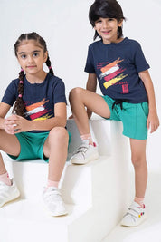 Navy & Aqua Green