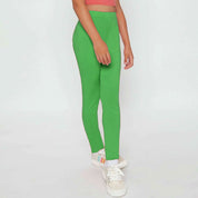 Hopio Girl's Solid Design Leggings Girl's Trousers MHJ Green 6-7 Years 