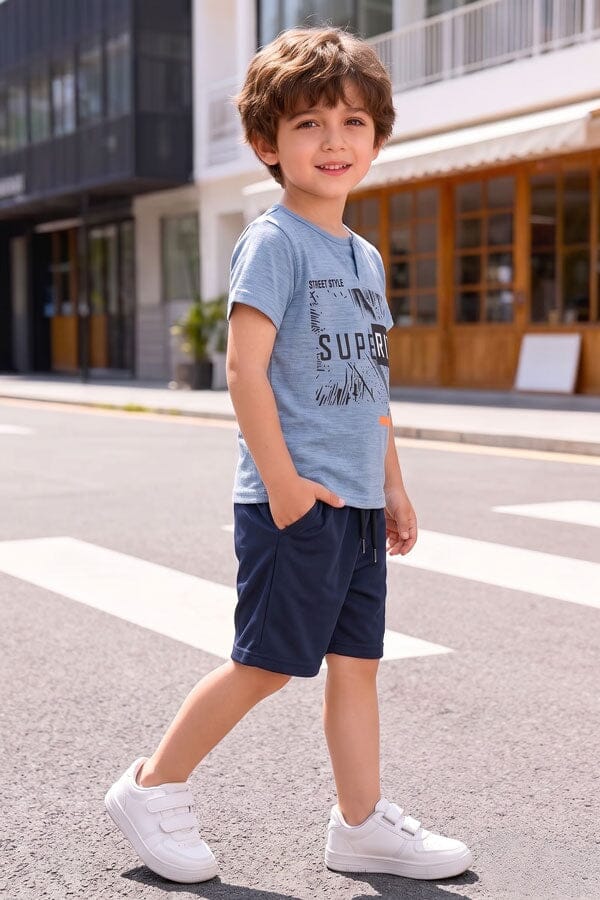 Powder Blue & Navy