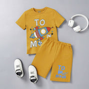 Kid's Molo To The Moon Printed Twin Set Boy's Twin Set KMG Yellow 2 Years 