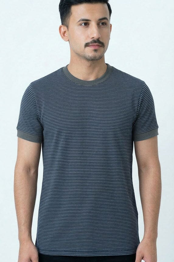 Navy & Graphite Striped