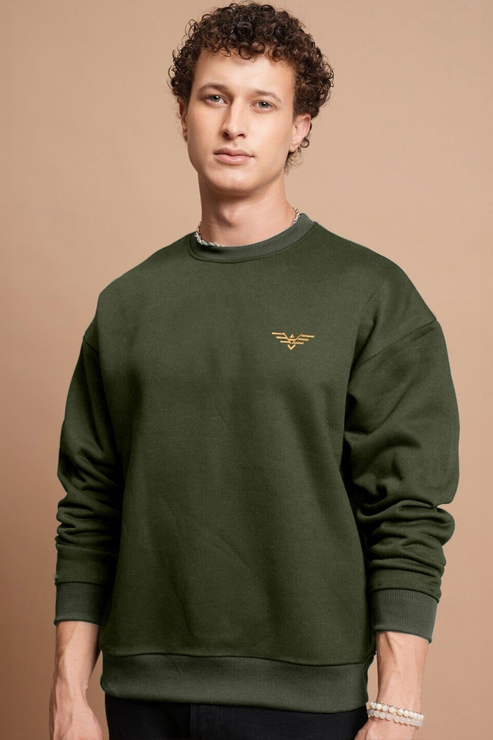 Eternity Premium Men's Logo Embroidered Sweat Shirt Men's Sweat Shirt ETY Olive S 