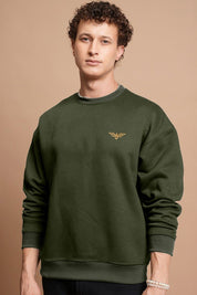 Eternity Premium Men's Logo Embroidered Sweat Shirt Men's Sweat Shirt ETY Olive S 