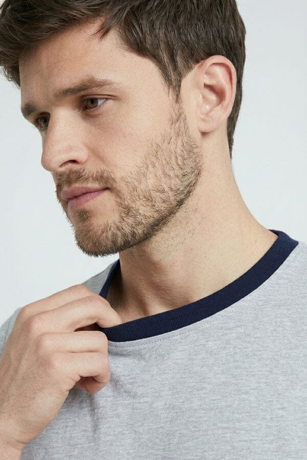 Melange Grey & Navy