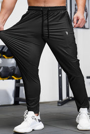 Polo Athletica Men's Slim-Fit Gym Activewear Joggers with Pony Print - Quick Dry Stretch Fabric Men's Trousers Polo Republica Black S 