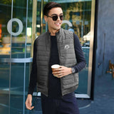 Burnt Soul Men's Dragon Embroidered Body Warmer Puffer Gilet