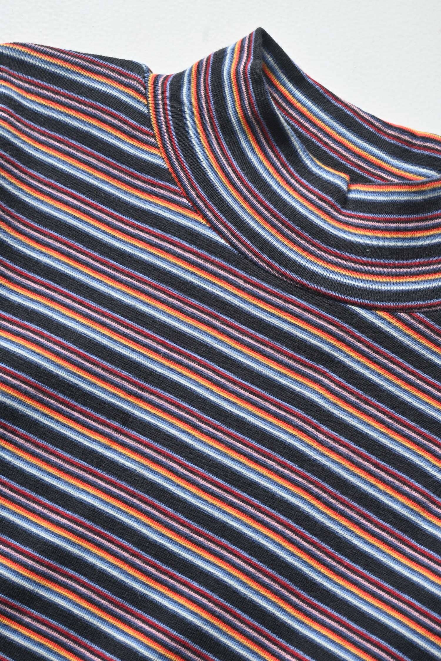 Kid's Striped Mock Neck Tee Shirt