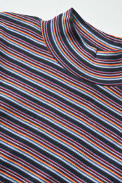 Kid's Striped Mock Neck Tee Shirt