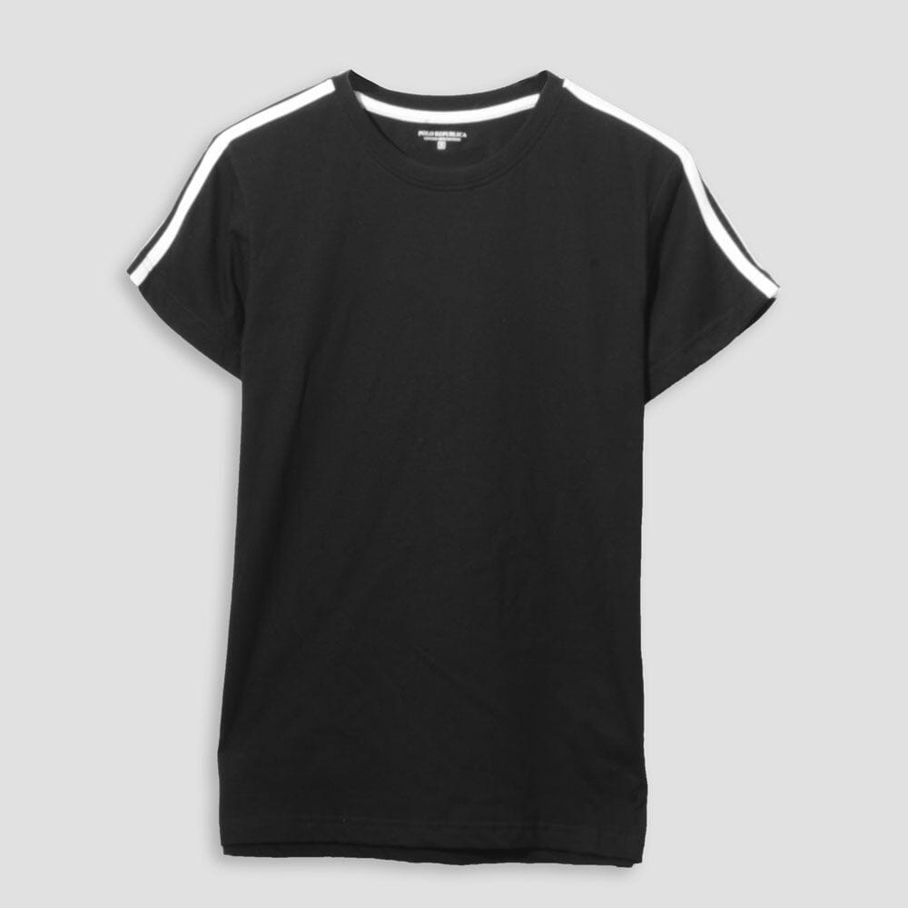 Polo Republica Men's Shoulder Stripes Crew Neck Tee Shirt Men's Tee Shirt Polo Republica 