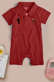 Polo Republica Moose-1 Printed Design Short Sleeve Baby Romper Romper Polo Republica Red 0-3 Months 