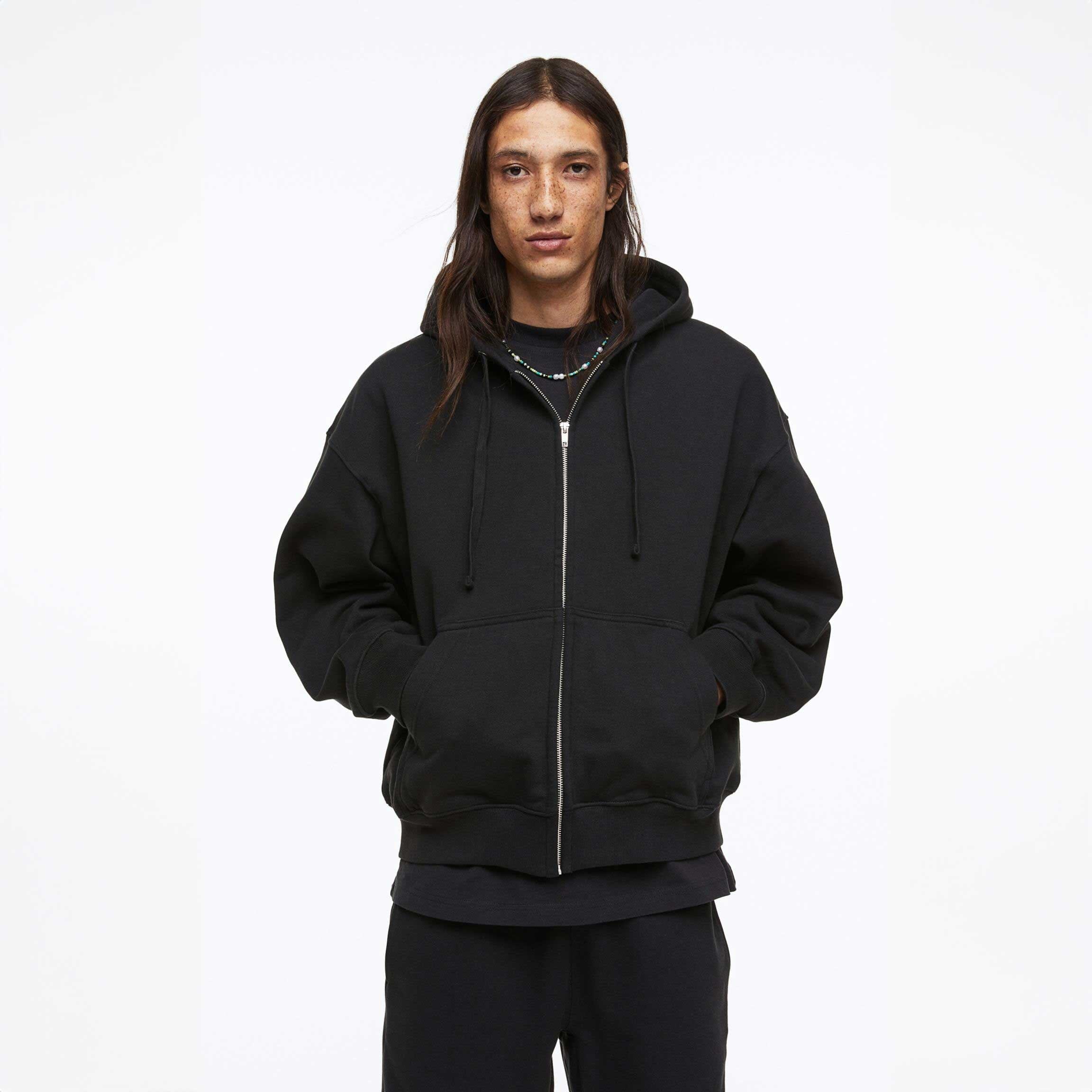 District Men's Classic Fleece Zipper Hoodie Men's Pullover Hoodie Minhas Garments Black S 