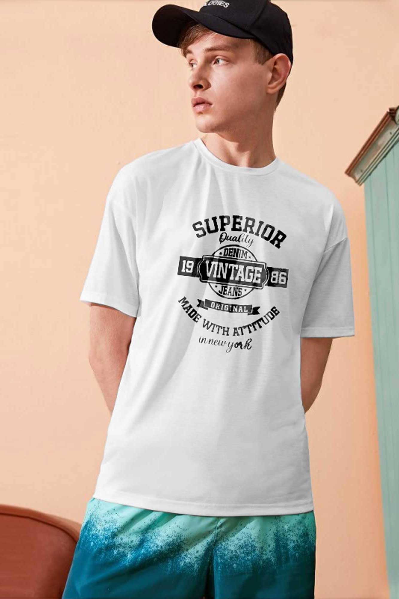 Polo Republica Men's Superior Vintage Printed Crew Neck Tee Shirt
