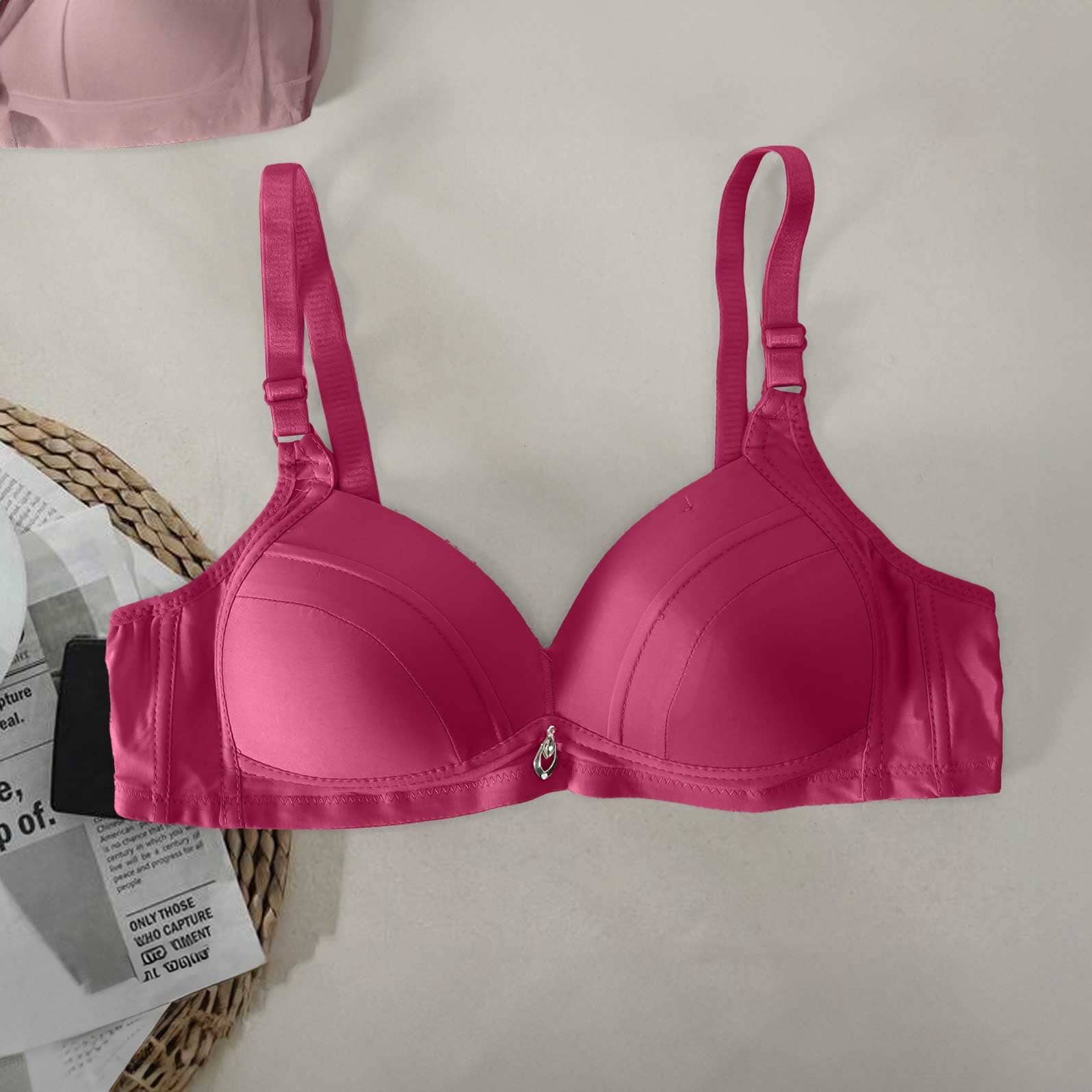 Runweiting Women's Padded Bra Women's Lingerie CPKM Magenta 30 