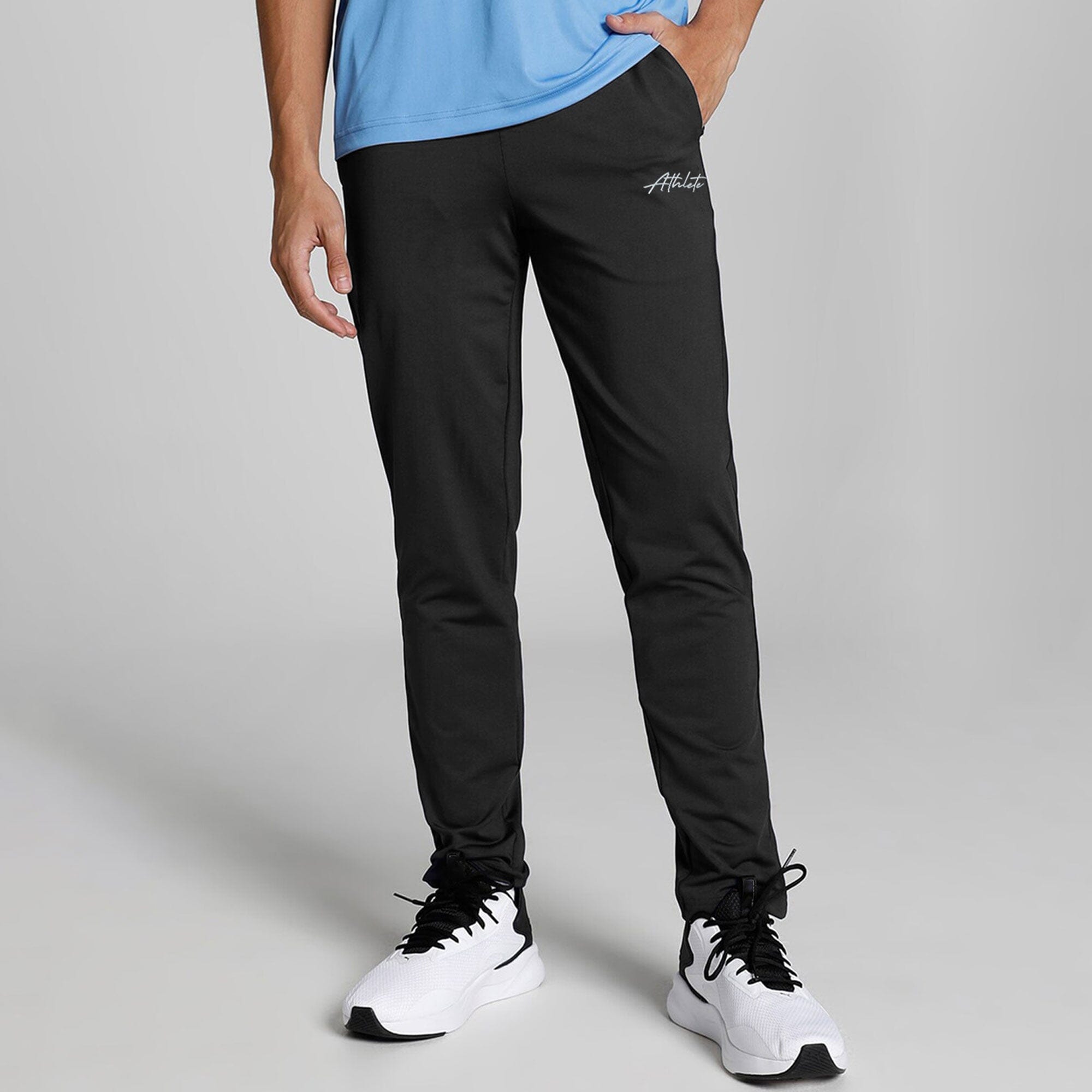 Men's Athlete Printed Activewear Trousers Men's Trousers IBT Black S 
