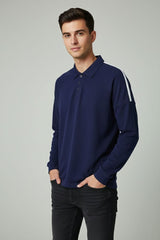 Men's Shoulder Striped Polo Shirt