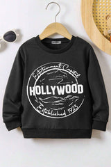 Dudy Kid's Hollywood Printed Long Sleeve Fleece Sweatshirt