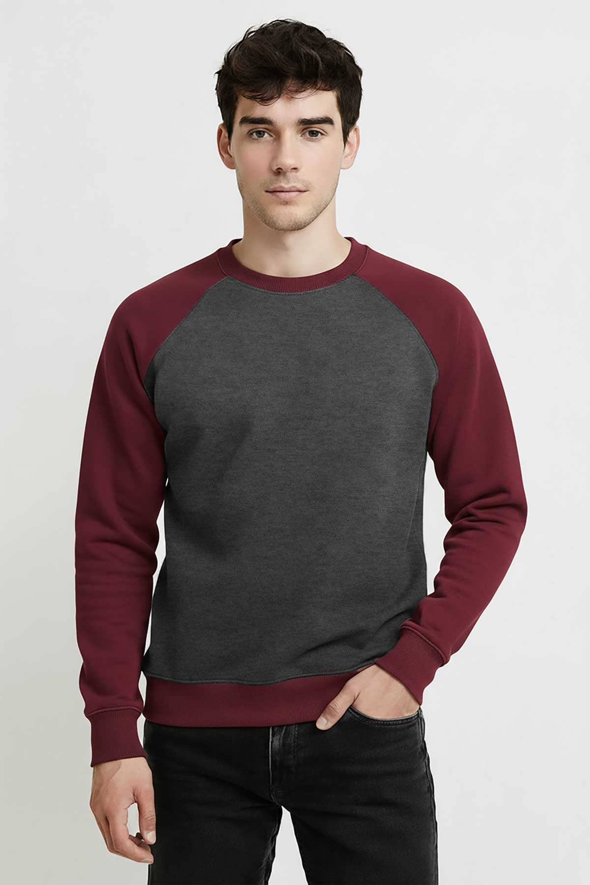 Charcoal & Burgundy
