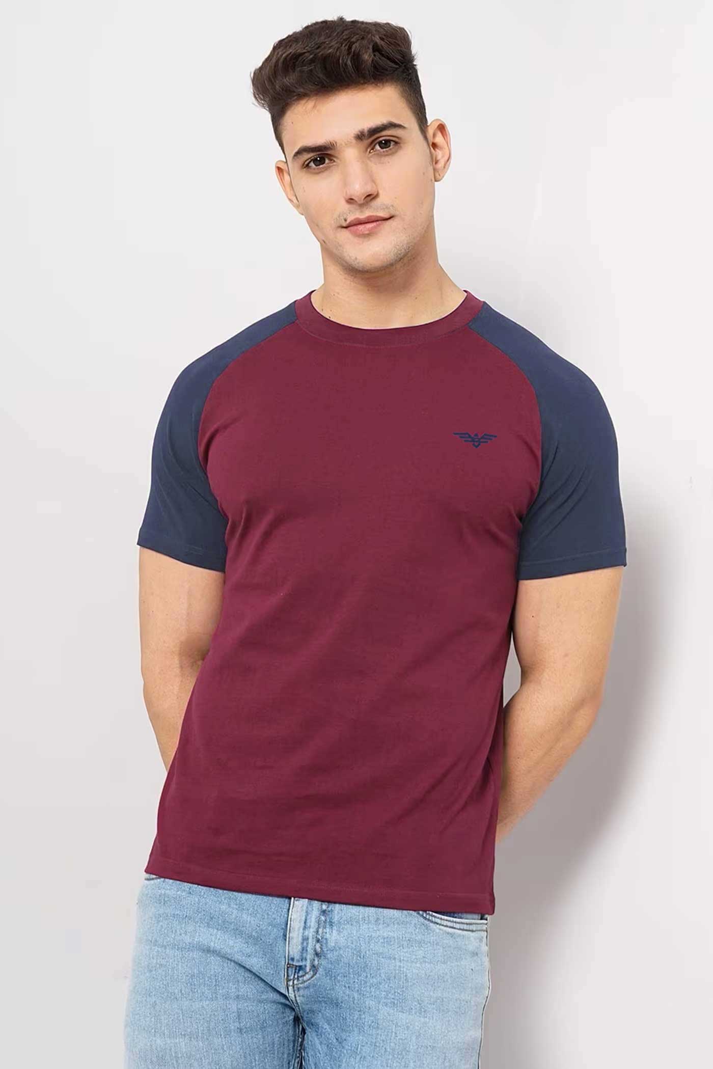 Burgundy & Light Navy