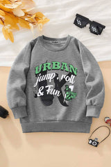 Dudy Kid's Street Art Printed Long Sleeve Fleece Sweatshirt