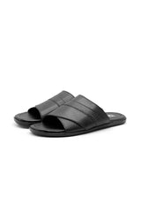 Black Camel Men's Crossover Textured Premium Slides