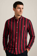 2 Much Men's Striped Button Down Casual Shirt