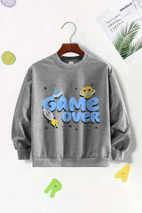 Dudy Kid's Game Over Printed Long Sleeve Fleece Sweatshirt