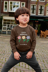 Tiny Teen Kid's Cute Moments Printed Fleece Sweat Shirt