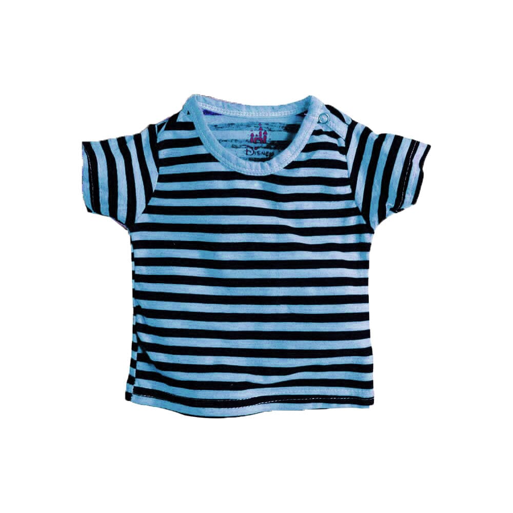Disnep Kid's Stripes Style Tee Shirt Boy's Tee Shirt First Choice Blue & Black New Born 