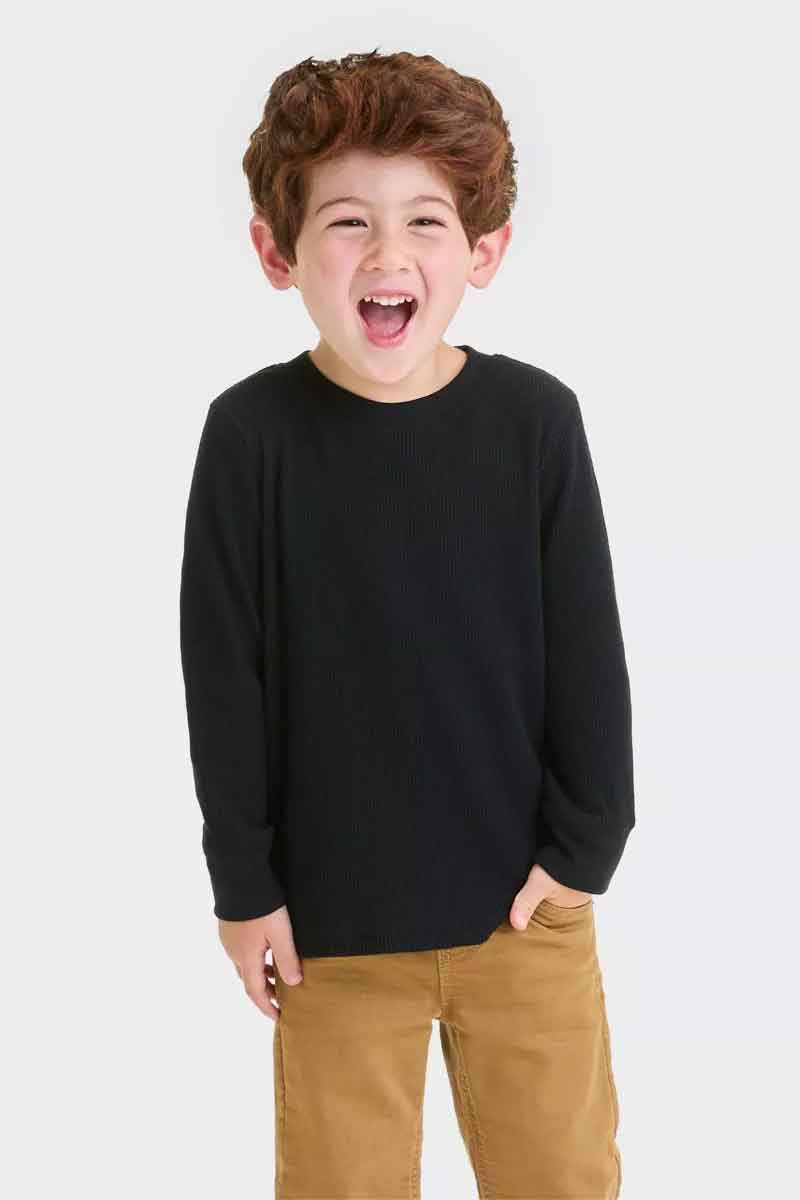 Lithgow Kid's Thermal Long Sleeve Winter Knit Wear Shirt Boy's Sweat Shirt RAM 