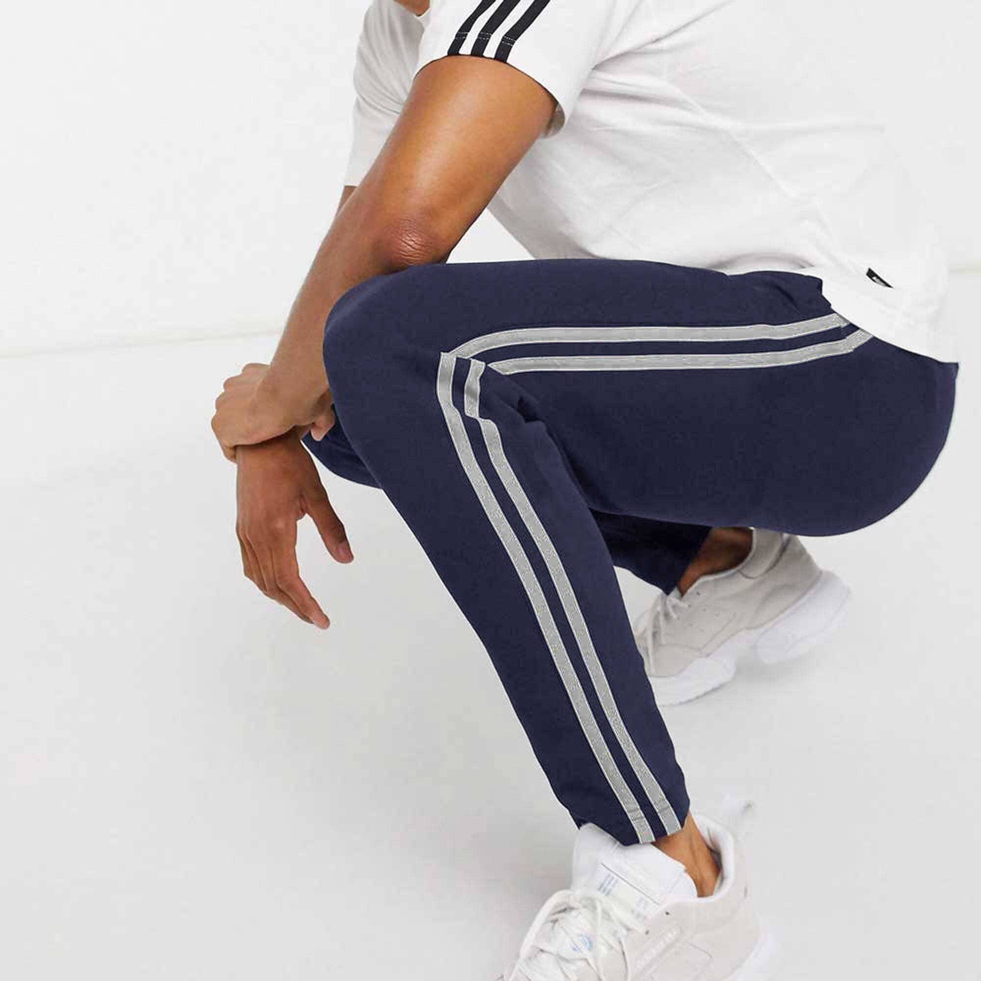 Poler Chitose Men's Super Soft Striped Trousers  Navy & Heather Grey S 