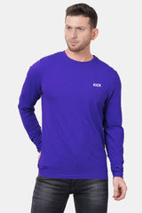 Men's Kick Embroidered Crew Neck Long Sleeve Tee Shirt