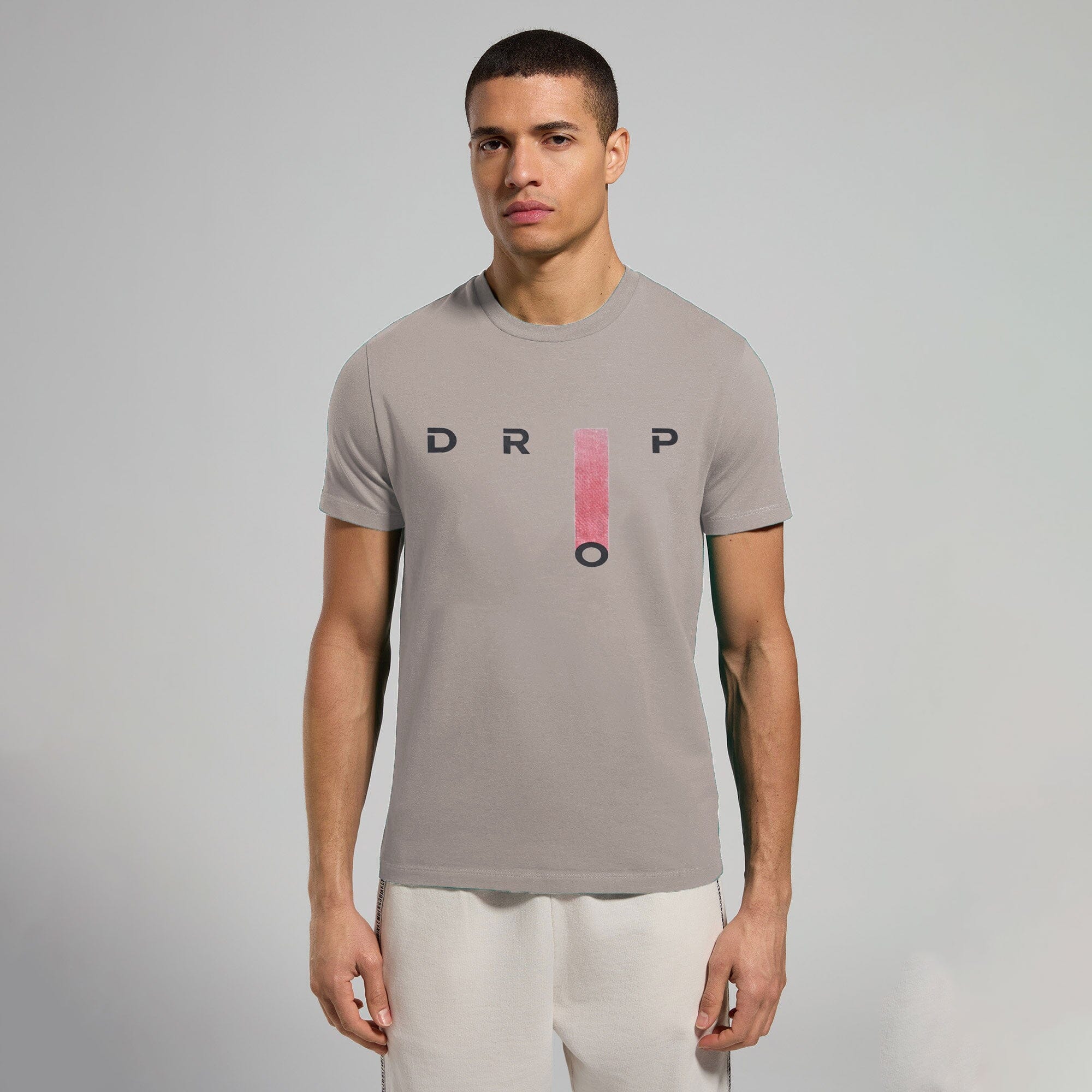 Kelbrg Men's Drop Design Printed Classic Tee Shirt Men's Tee Shirt First Choice Light Mud S 