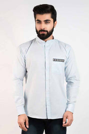 Hopio Men's Horki Mandarin Collar Style Casual Shirt