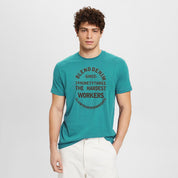 Blend Men's The Hardest Printed Minor Fault Tee Shirt Men's Tee Shirt IST Aqua Blue & Maroon S 