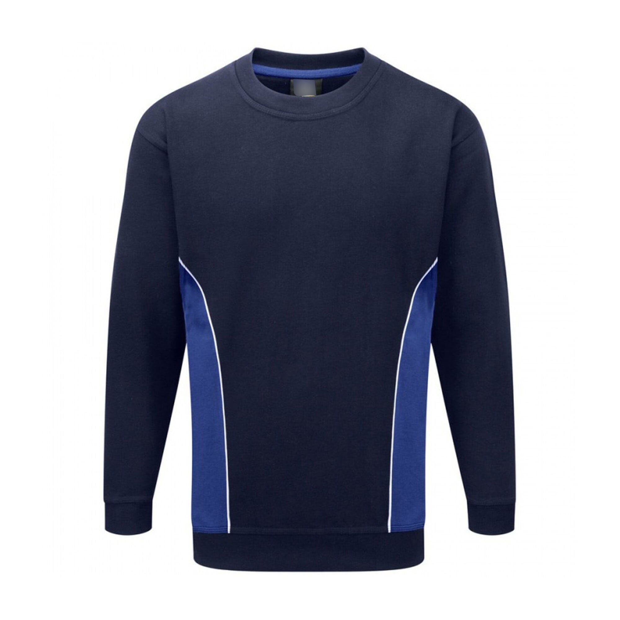 Men's Contrast Side Panel Crew Neck Minor Fault Sweat Shirt Men's Sweat Shirt image Navy Royal S