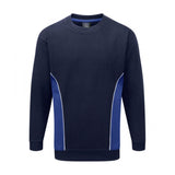 Men's Contrast Side Panel Crew Neck Minor Fault Sweat Shirt