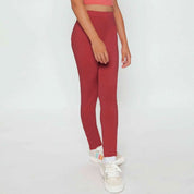 Hopio Girl's Solid Design Leggings Girl's Trousers MHJ Maroon 6-7 Years 