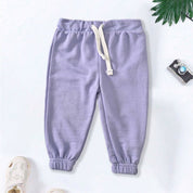 Kid's Solid Design Linz Terry Minor Fault Jogger Pants Boy's Trousers SNR Purple 3-6 Months 