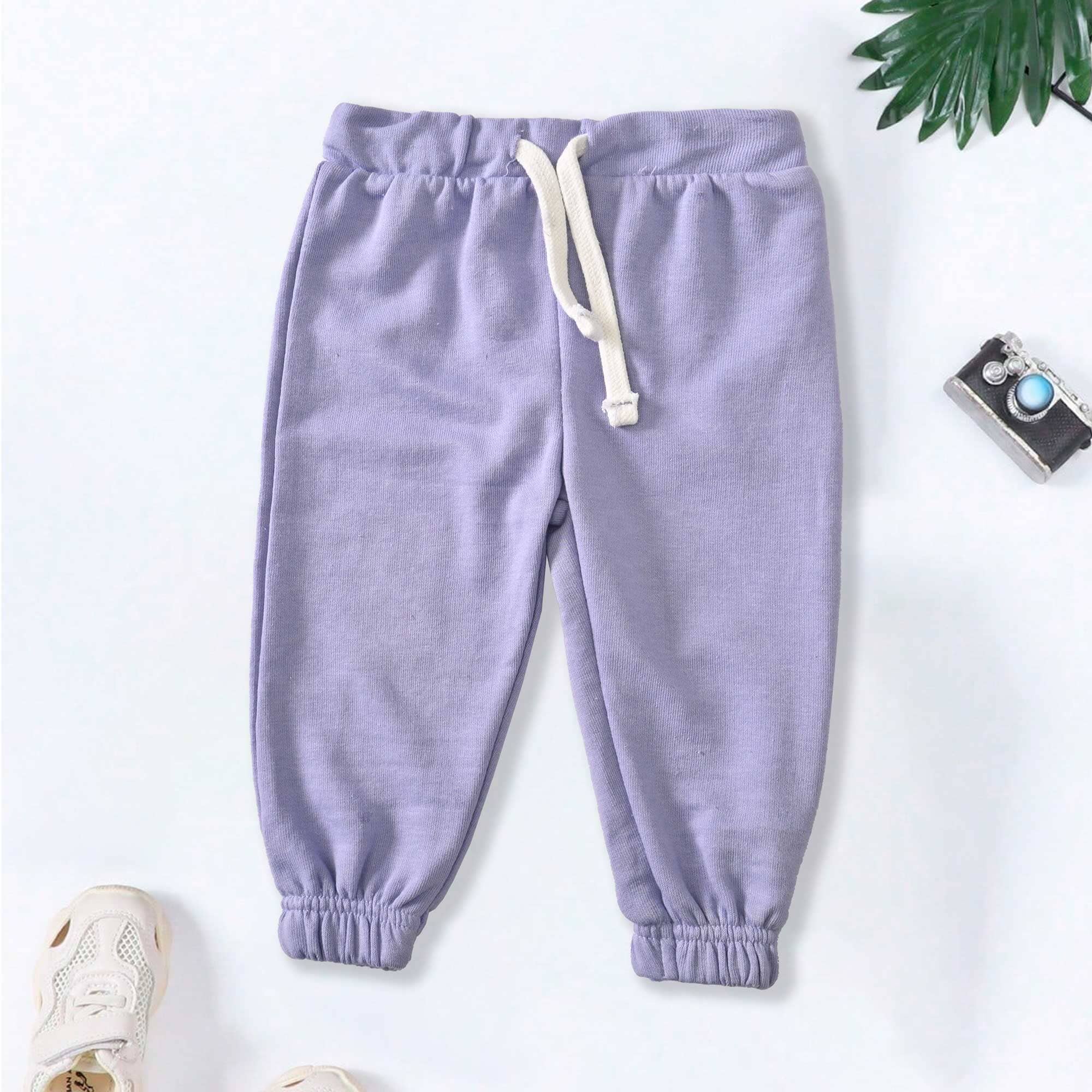 Kid's Solid Design Linz Terry Minor Fault Jogger Pants Boy's Trousers SNR Purple 3-6 Months 