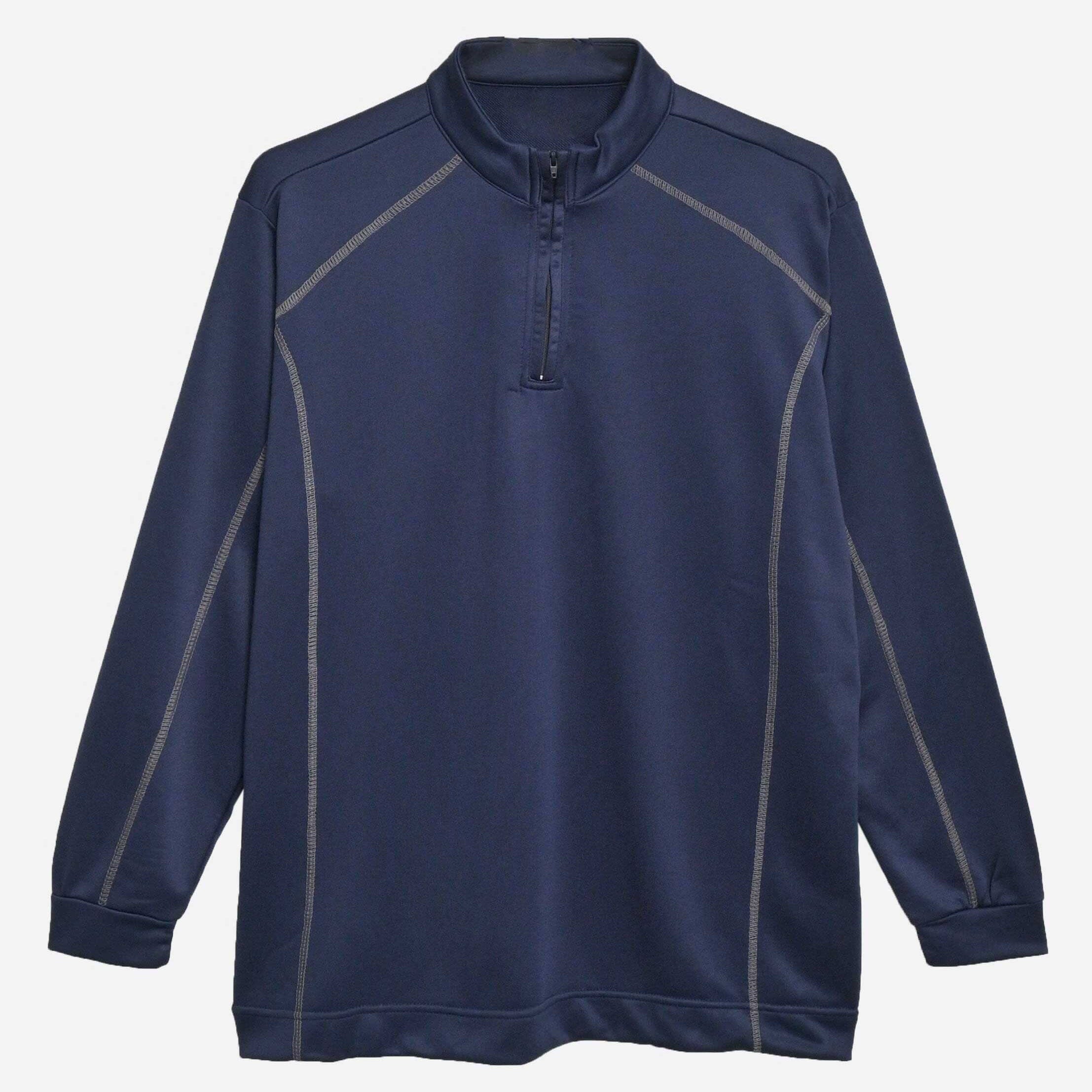 Men's Quarter Zipper Minor Fault Activewear Sweatshirt Minor Fault Image Navy S 